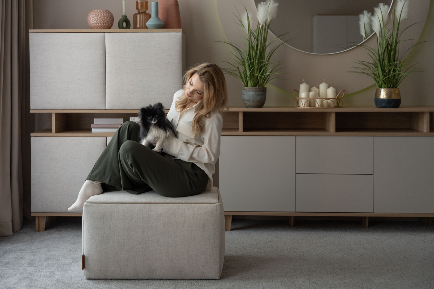 Komoda z szufladami i półkami 165 cm - Outlet