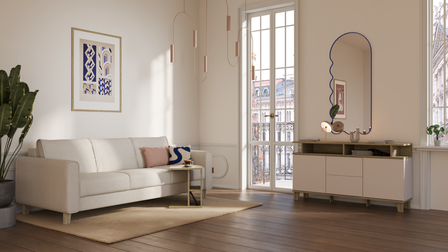 Komoda z szufladami i półkami 165 cm - Outlet