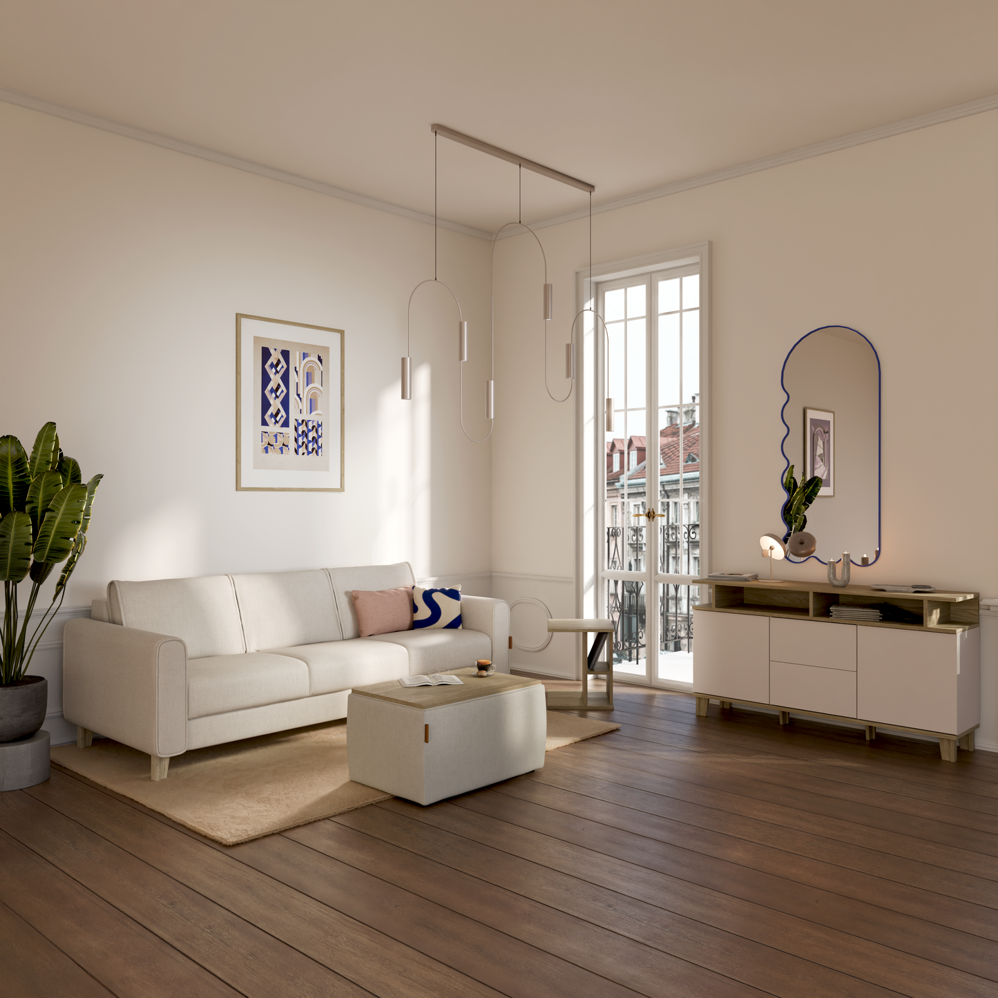 Komoda z szufladami i półkami 165 cm - Outlet
