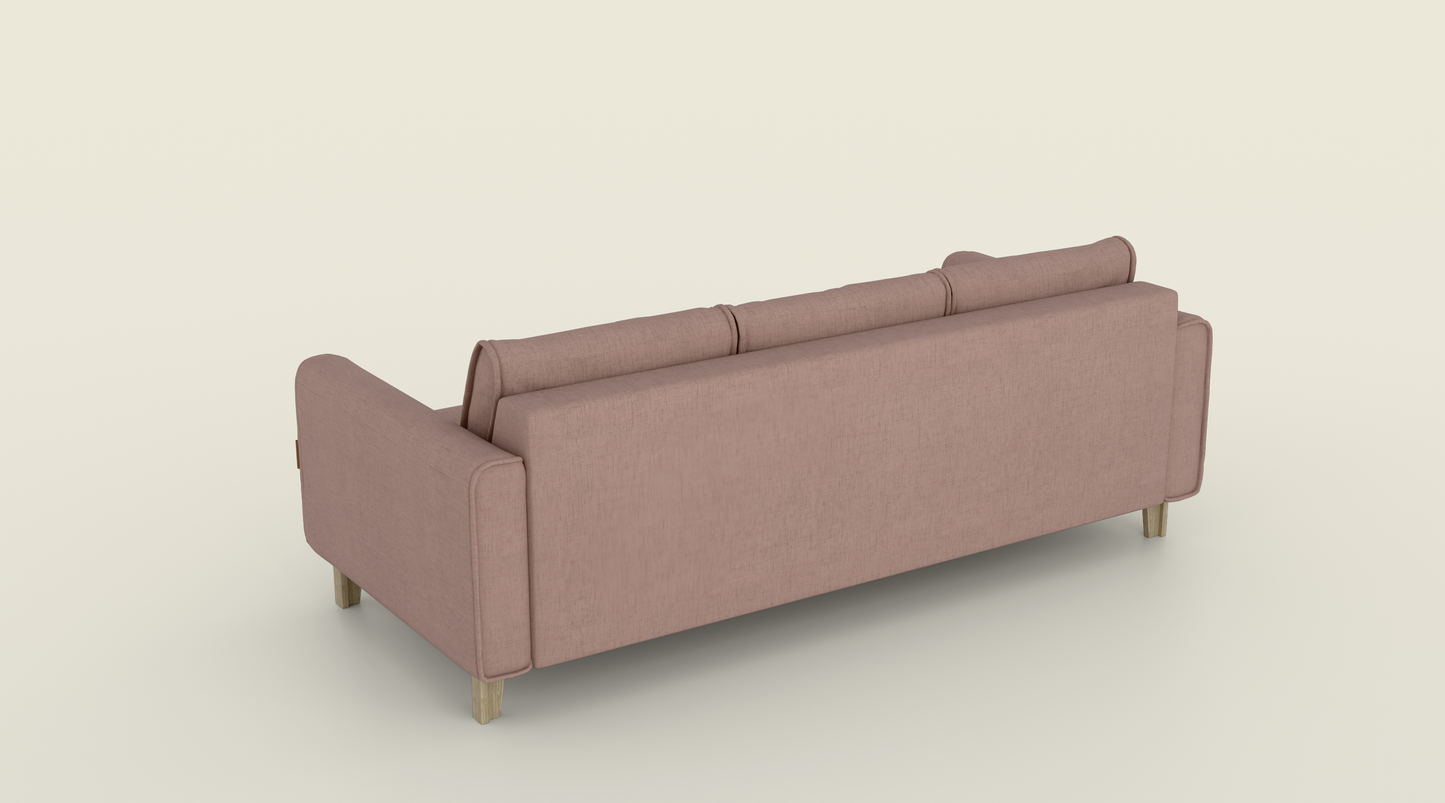 Sofa trzyosobowa mocha mousse + jasny dąb | OUTLET