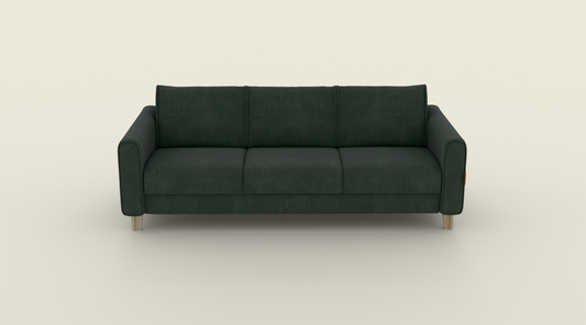 Sofa 3-osobowa 225 cm ciemna zieleń