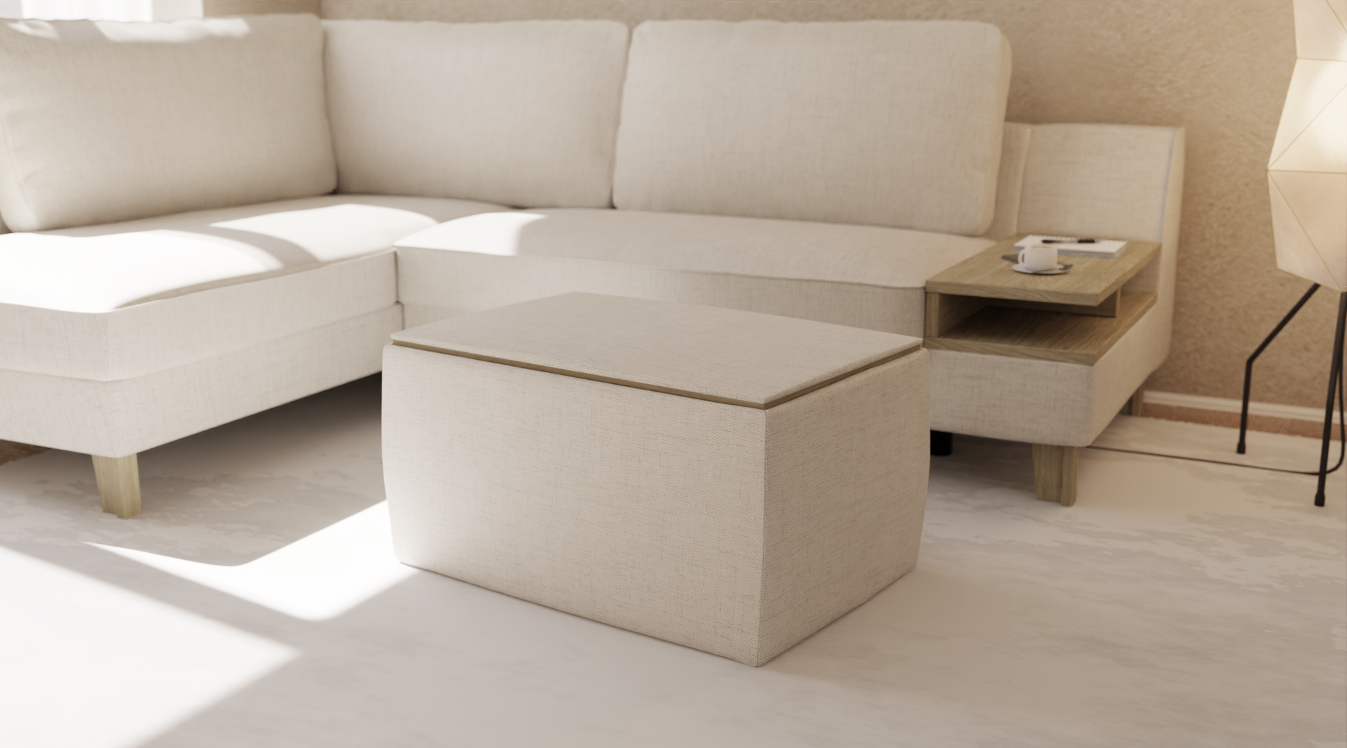 Pufa ze schowkiem, duża 80 cm