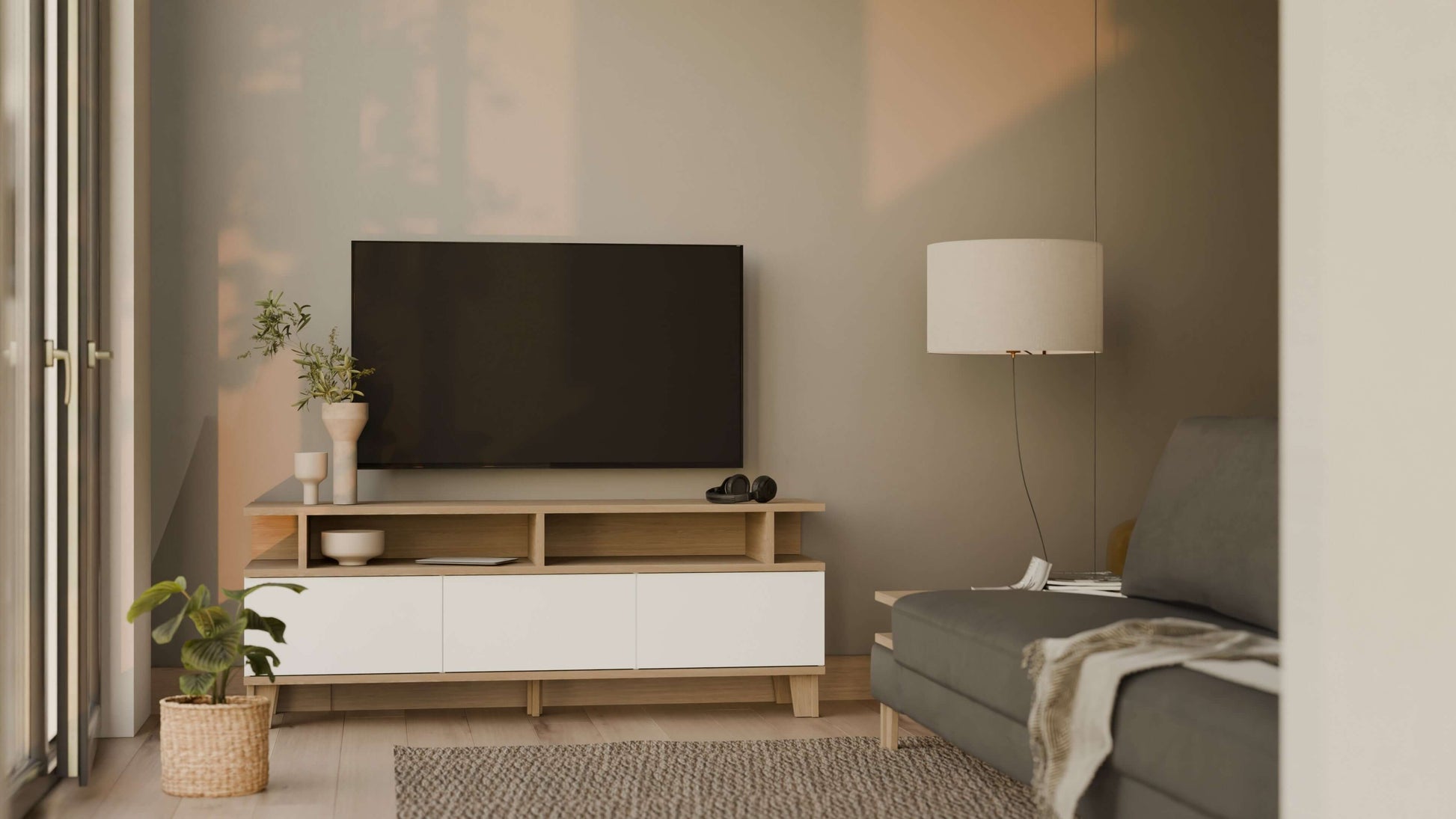 tapicerowana szafka RTV Szafka RTV 165 cm