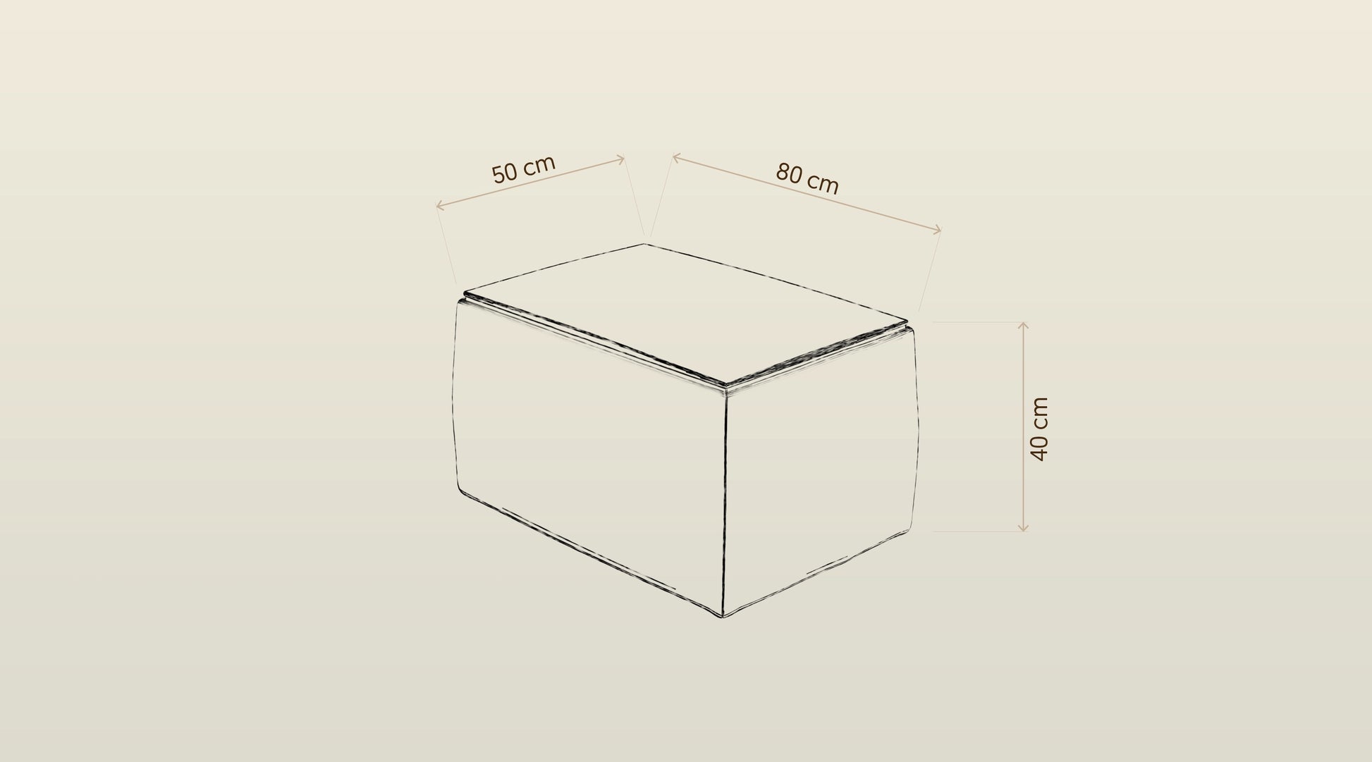 Pufa ze schowkiem, duża 80 cm