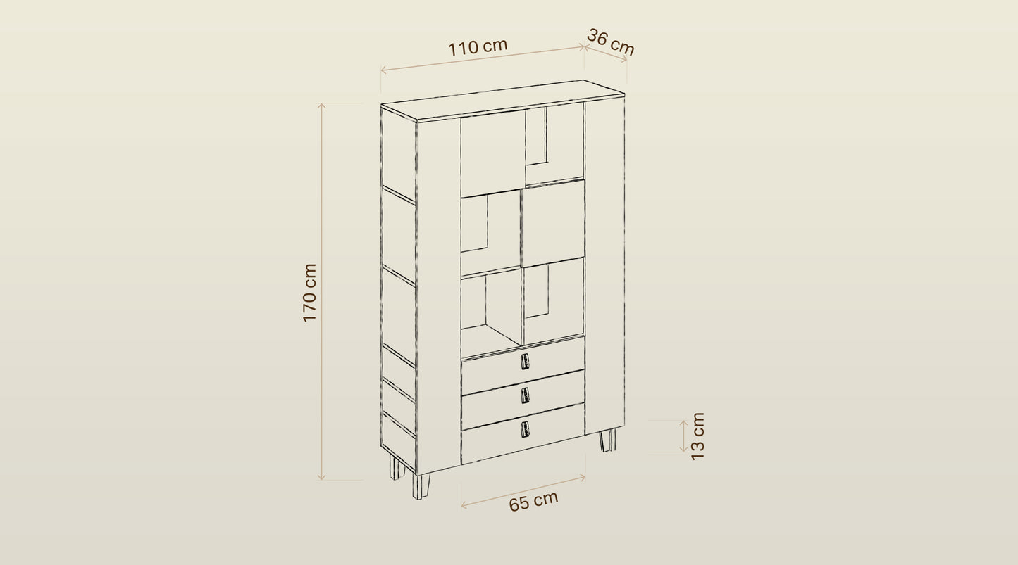 Komoda wysoka z szufladami 110 cm