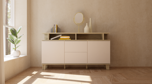 Komoda z szufladami i półkami 165 cm - Outlet