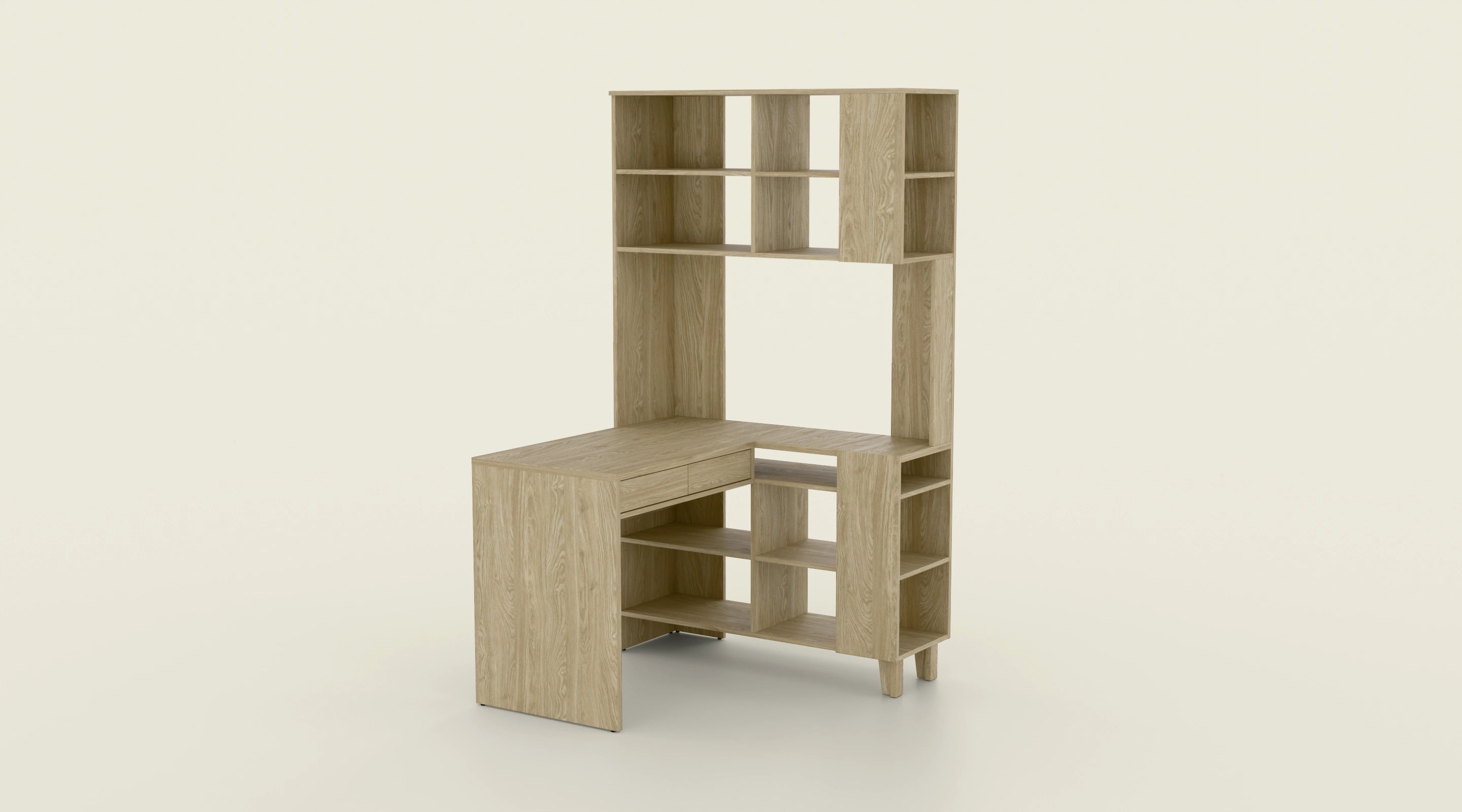 Regał z biurkiem narożny Beluro