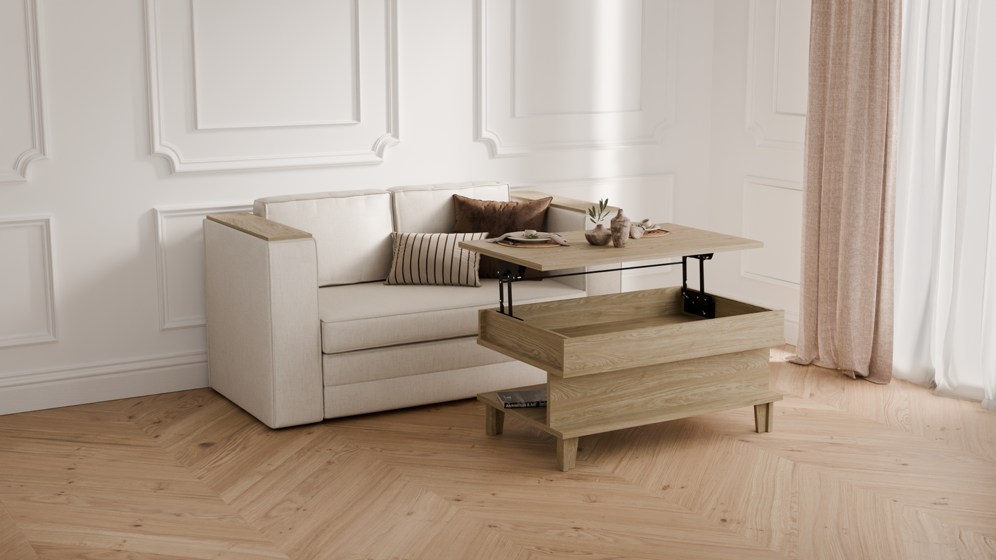 Sofa dwuosobowa i stolik z podnoszonym blatem - Zestaw 11