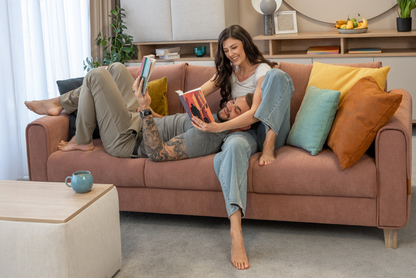 Sofa trzyosobowa mocha mousse + jasny dąb | OUTLET