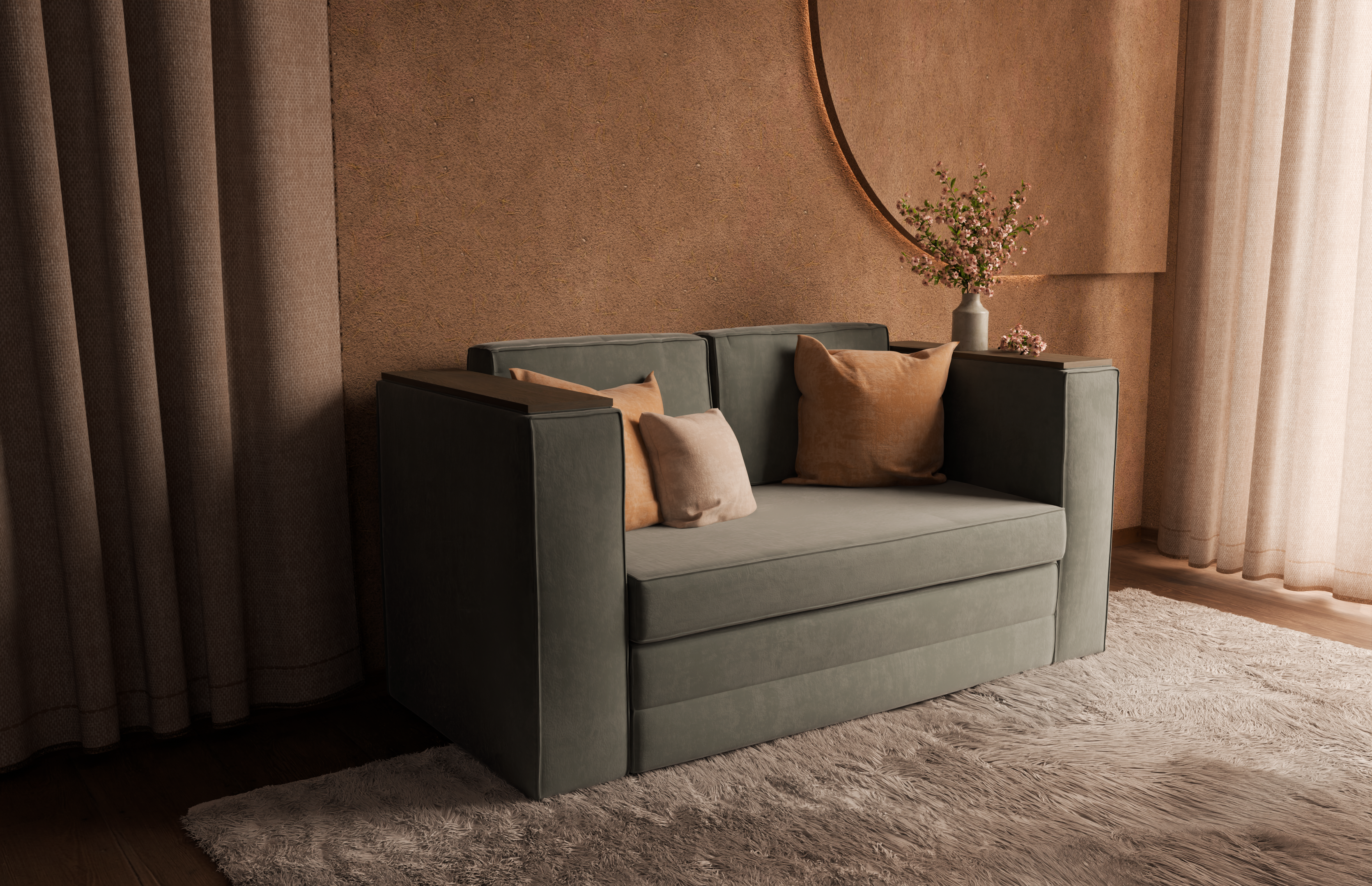 Sofa dwuosobowa z funkcją spania