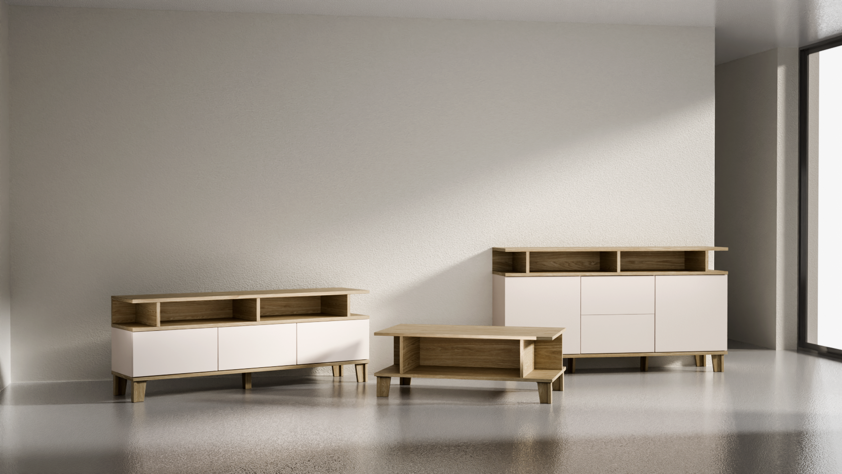 Eleganckie nowoczesne meble do salonu - Zestaw Mebli 2