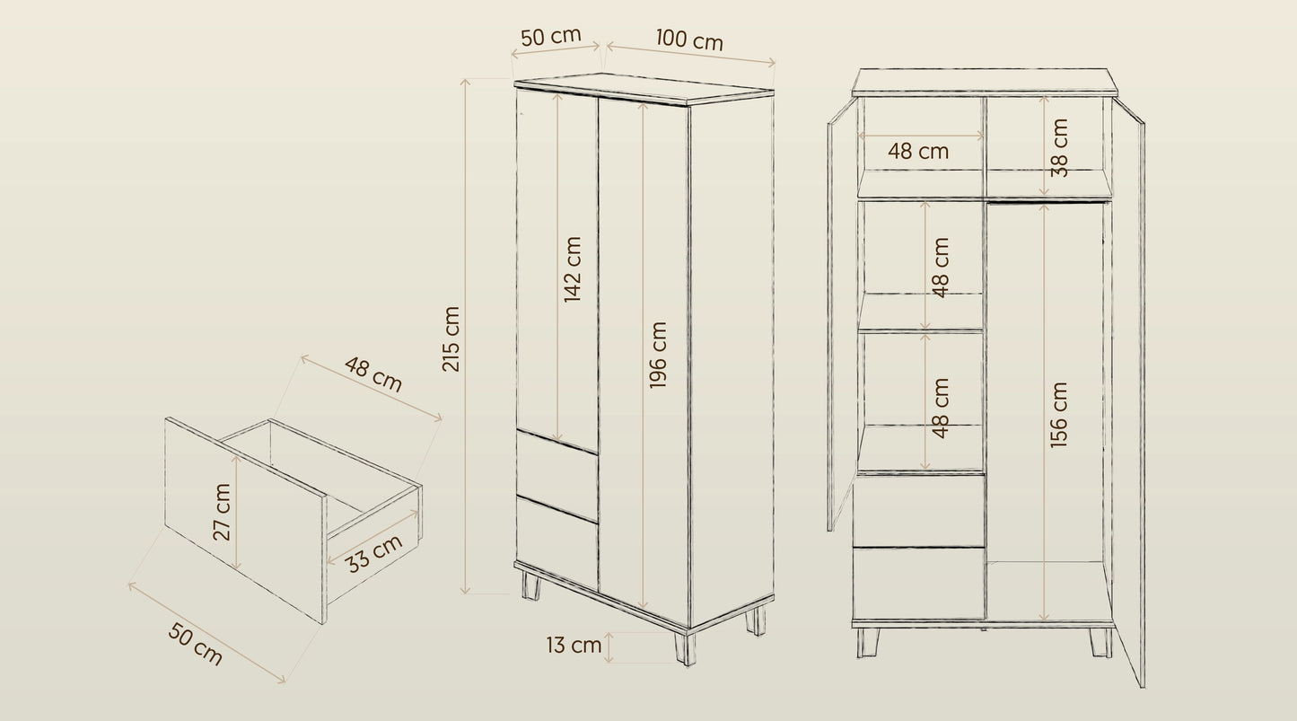 Szafa na ubrania 100 cm