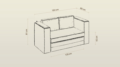 Sofa dwuosobowa z funkcją spania