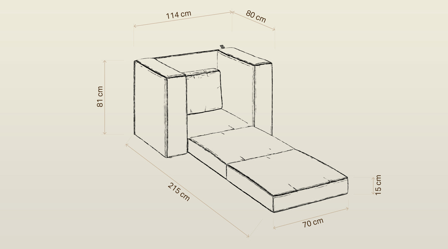 Fotel rozkładany do spania Beluro