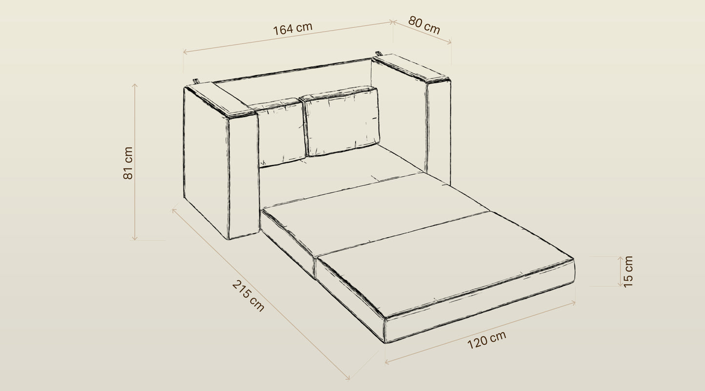 Sofa dwuosobowa z funkcją spania
