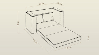 Sofa dwuosobowa z funkcją spania