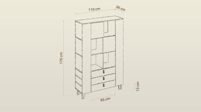 Komoda wysoka z szufladami 110 cm